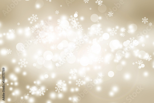Fototapeta Naklejka Na Ścianę i Meble -  light brown snow blurred abstract background. bokeh christmas blurred beautiful shiny Christmas lights