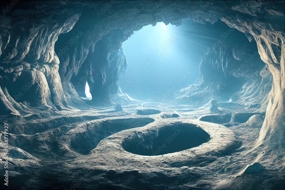 3D rendering alien underground cave Stock Illustration | Adobe Stock