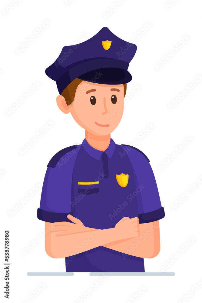 Vector illustration of a policeman character. Defender of the country. Vector illustration of a policeman character. Defender of the country.