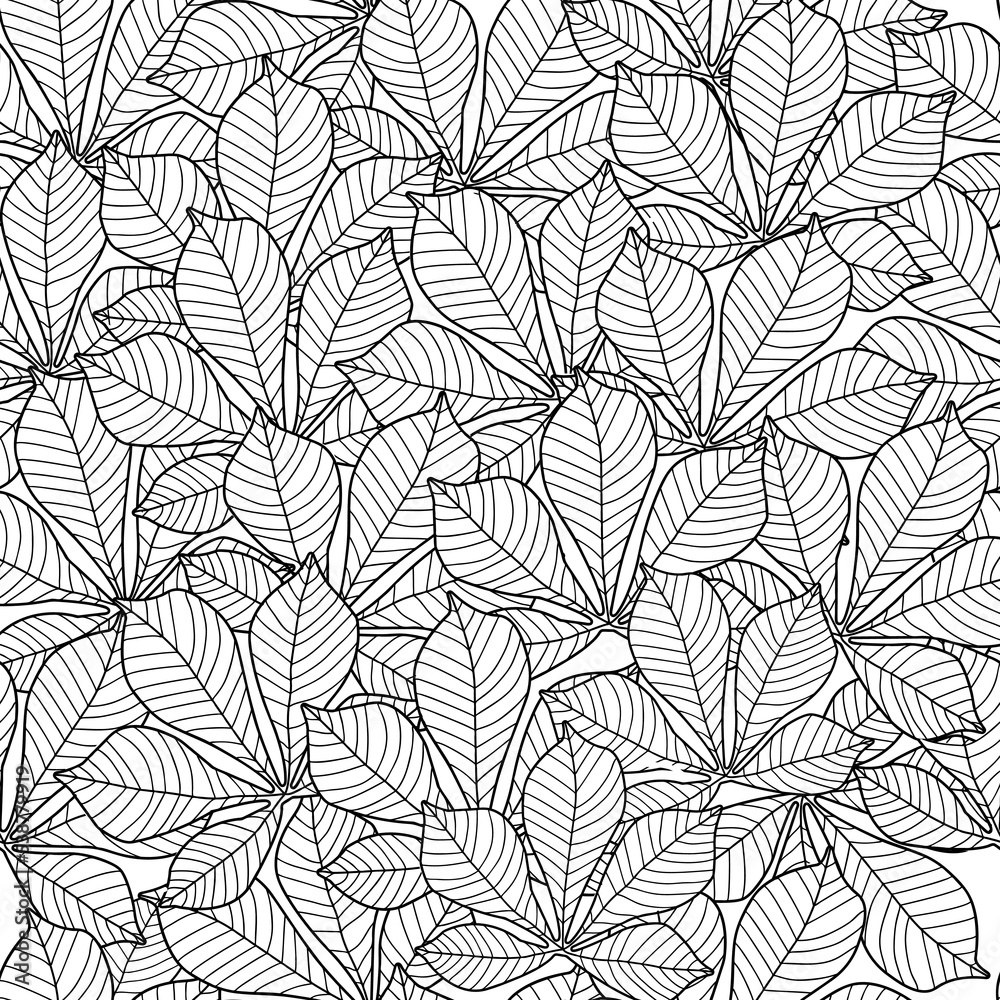 seamless pattern of contour leaves seamless pattern of contour leaves