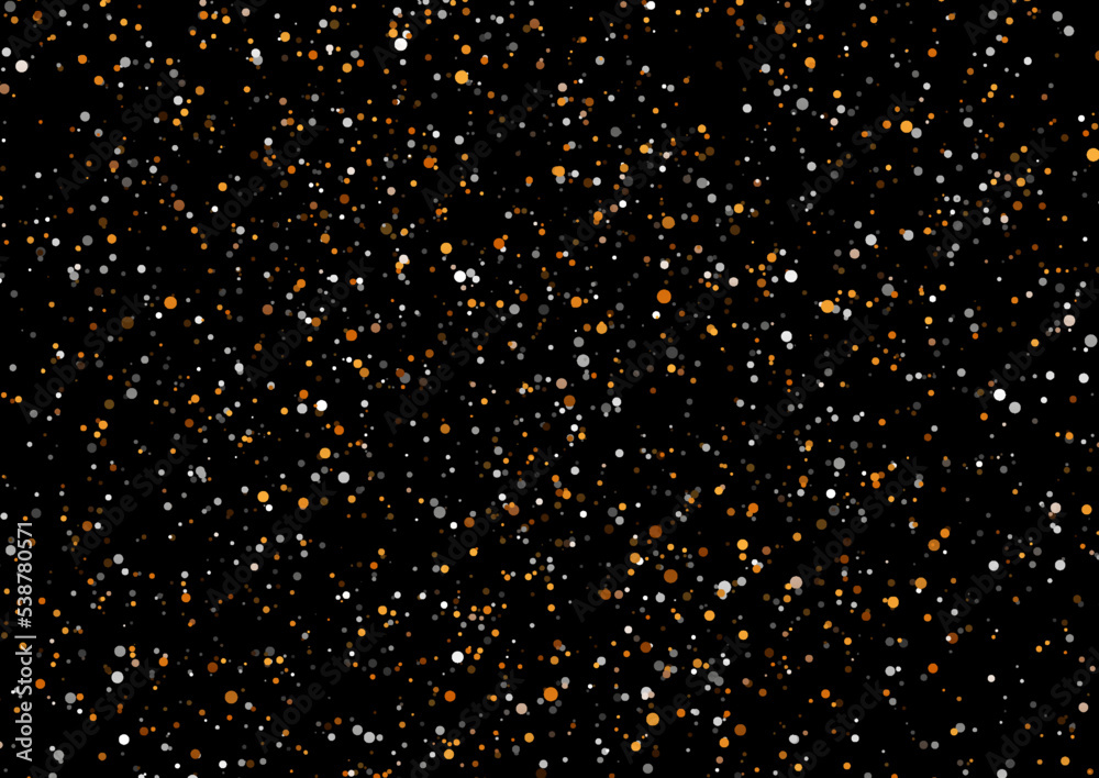 Golden and silver shiny particles abstract Christmas background. Vector design
