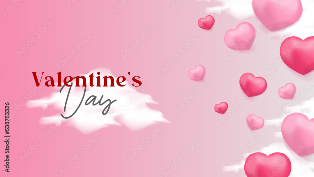 background with hearts and balloons