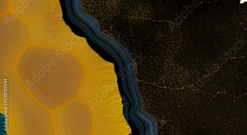 Cracked surface of dry ground. Liquid Art