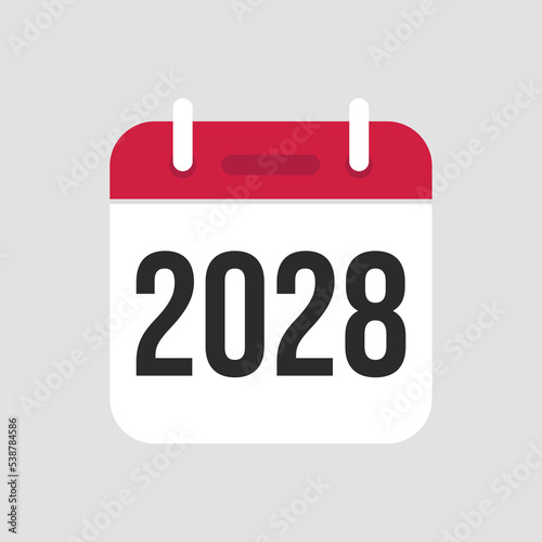 2028 Calendar icon symbol vector.