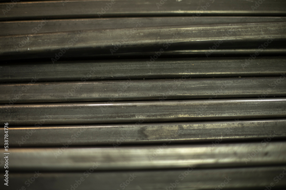 Steel profile. Texture made of metal. Industrial parts.