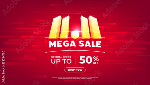 11.11 Shopping day Poster or banner. 11.11 Mega sale banner template design for social media and website.