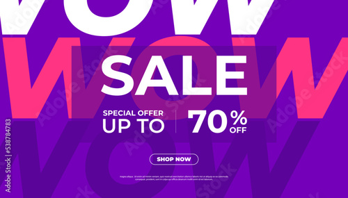 WOW Online sale special offer banner template.