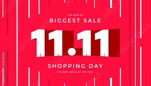 11.11 World biggest shopping festival banner template design for social media and website.