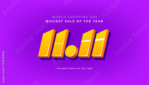 11.11 World biggest shopping festival banner template design for social media and website.