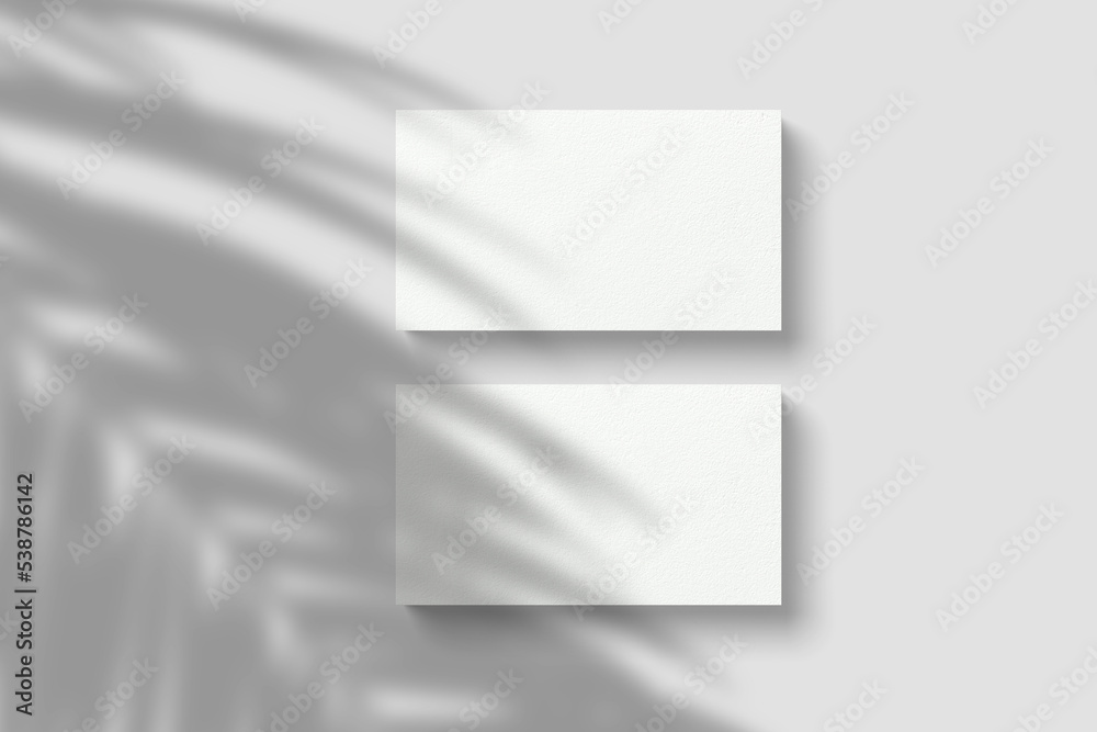 Blank business card mockup with shadow Blank business card mockup with shadow