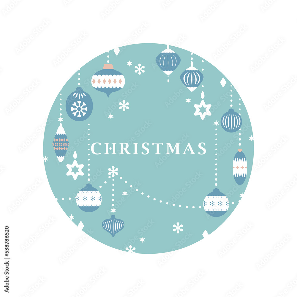 冬のオーナメント ラベル _ ベクター 素材 イラスト クリスマス シンプル 丸 円 冬のオーナメント ラベル _ ベクター 素材 イラスト クリスマス シンプル 丸 円