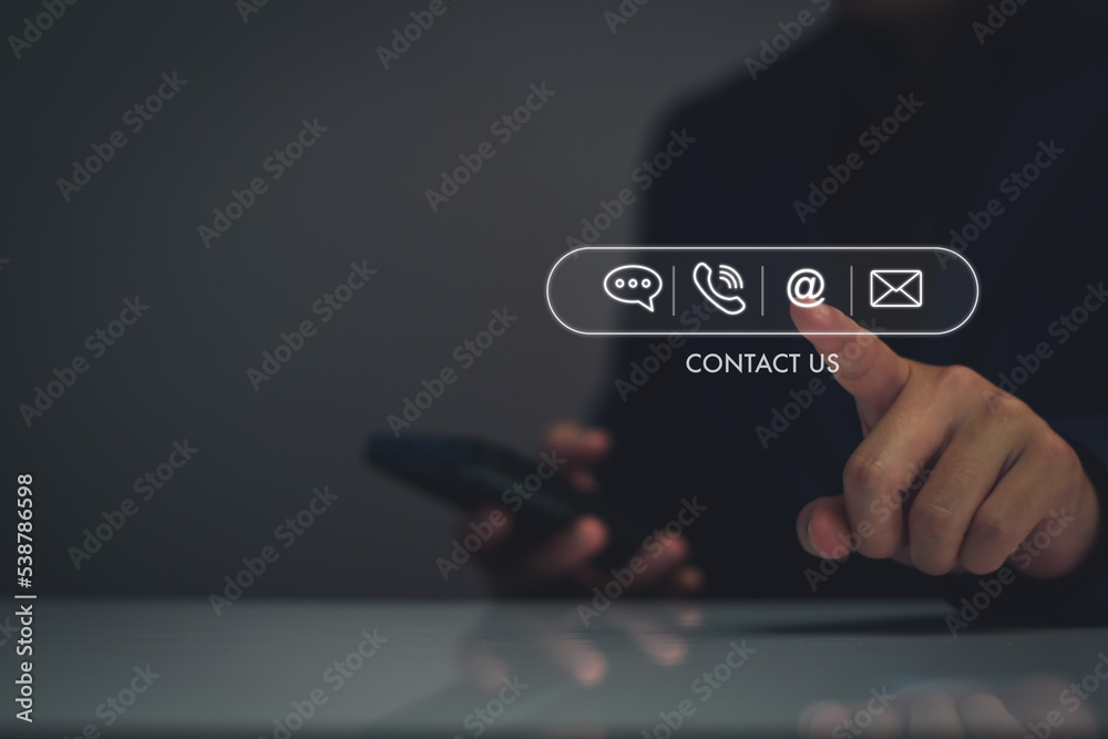 Contact us concept. Business man consulting customers who contact us, call center service, customer consulting service, email, hotline, business contact, digital online business, digital service. Contact us concept. Business man consulting customers who contact us, call center service, customer consulting service, email, hotline, business contact, digital online business, digital service.