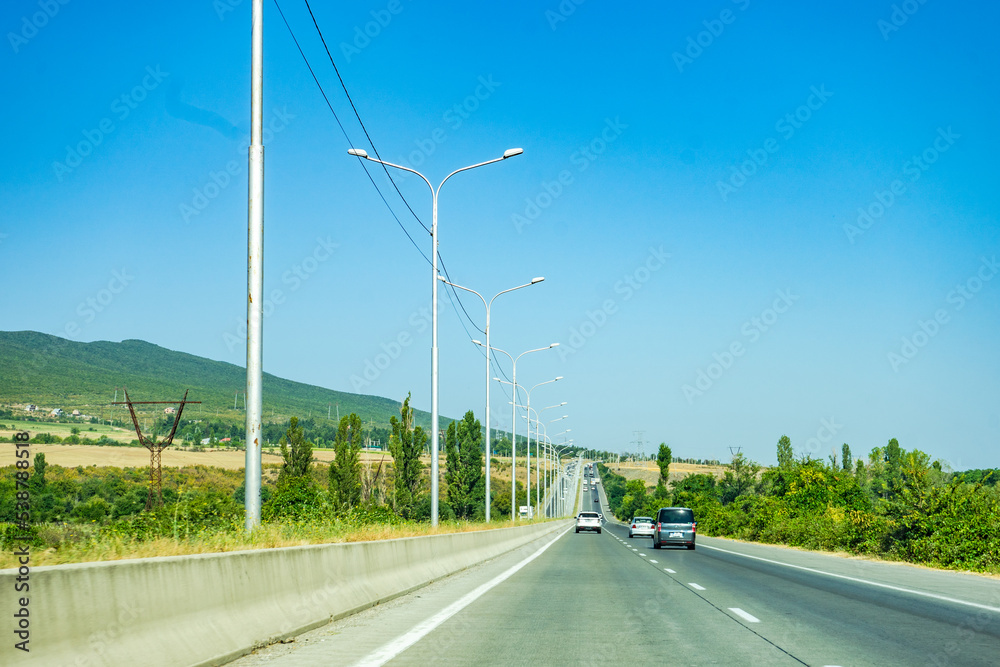 Main highway of Georgia in the summer