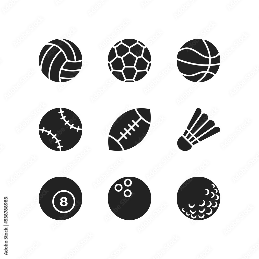 Sport Ball Icon Logo Vector Collection Sport Ball Icon Logo Vector Collection