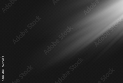 Vector transparent sunlight special lens flash light effect.