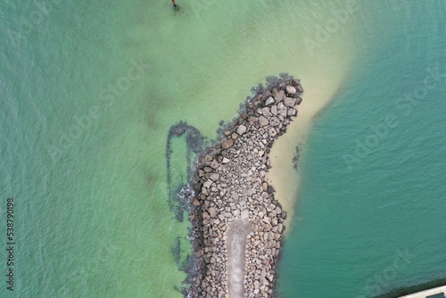 A rock pier at the port