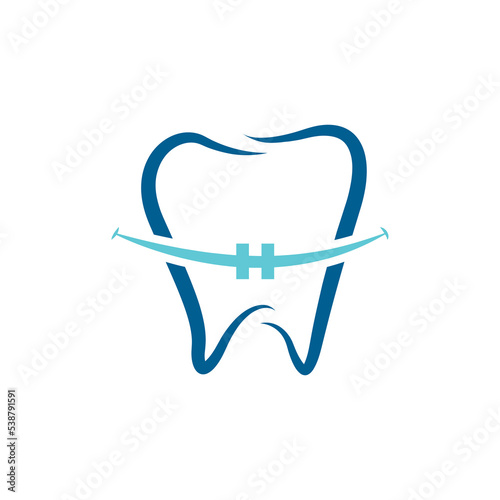 Logo design for dental care. Braces logo. Minimalis braces logo design. Dental logo design