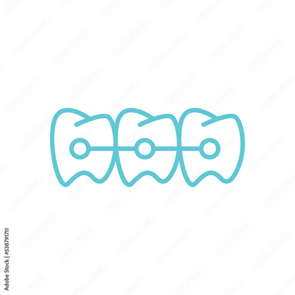 Logo design for dental care. Braces logo. Minimalis braces logo design