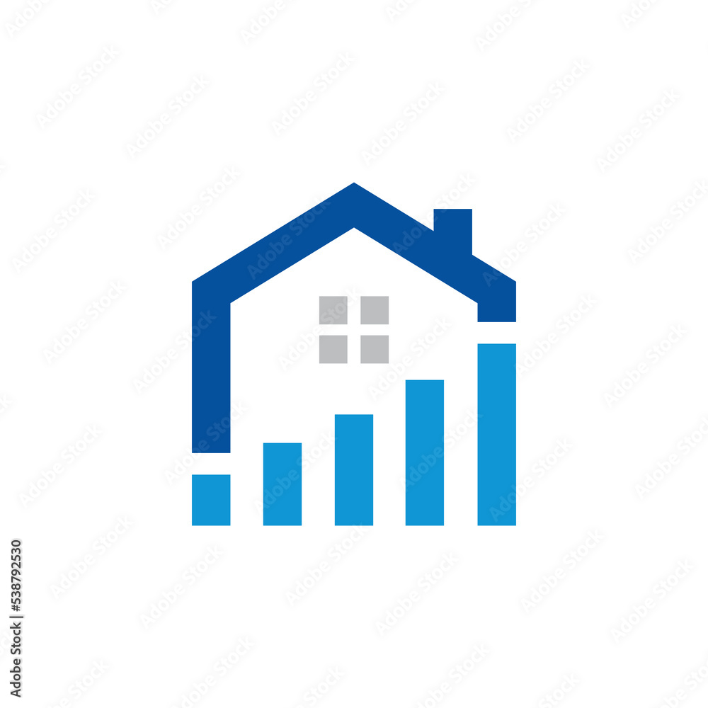 Finance real estate logo design. Home with icon finance real etsate Finance real estate logo design. Home with icon finance real etsate