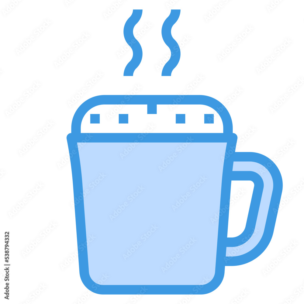 Obraz premium coffee cup blue outline icon
