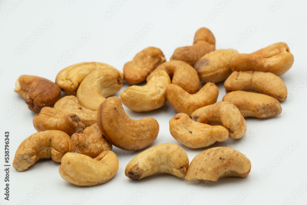 cashew on a white background. Isolated cashew on a white background. Isolated