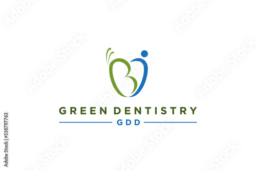Dental dentist logo design butterfly human icon symbol