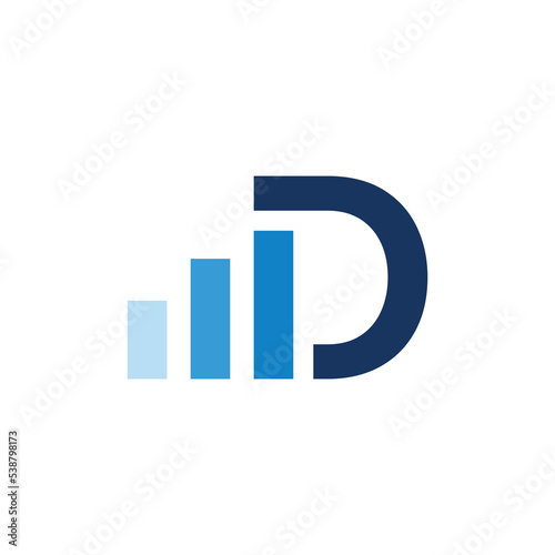 Letter D logo design with symbol finance