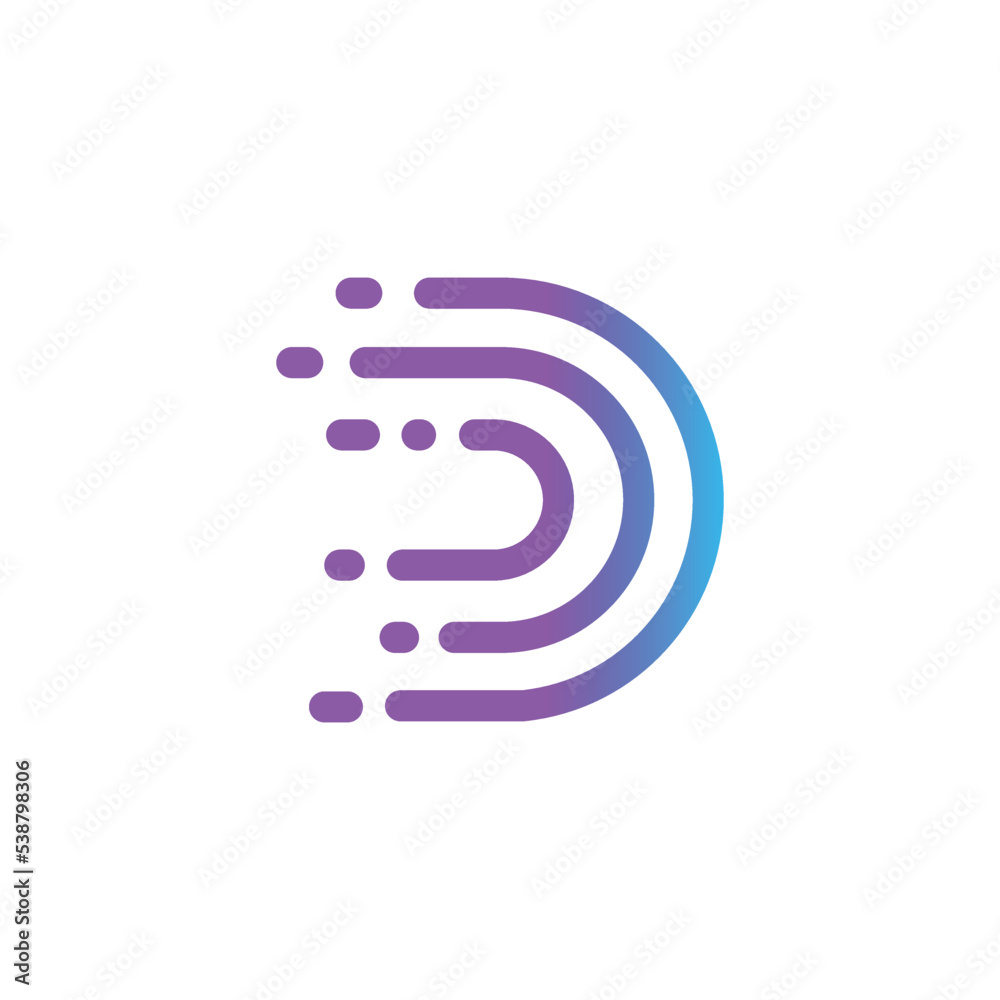 Letter D logo design in technology concept Letter D logo design in technology concept