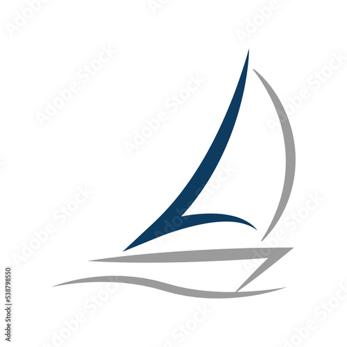 Sailing boat logo design. Minimalist boat logo design