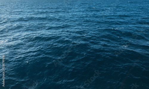 Beautiful colored blue sea with waves. Water wallpaper. Ocean texture © alones