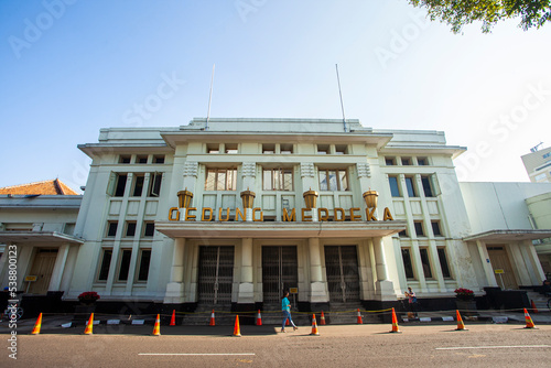 Gedung Merdeka, (Freedom Building), beautiful art deco building as the place of asia africa conference in Bandung, Indonesia, now become The Museum of Asian African Conference. photo