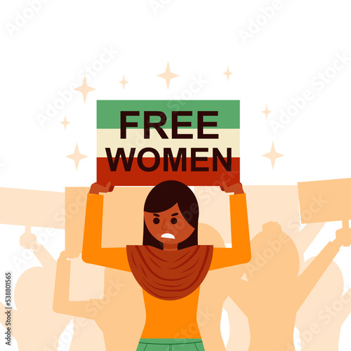 flat design vector women rise to freedom 
