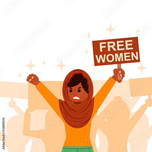 flat design vector women rise to freedom 