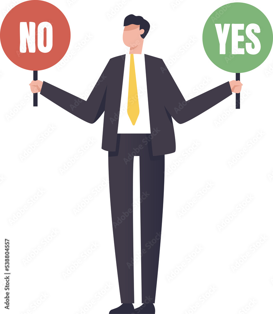 YES or NO, Right or wrong business decisions, true or false, right and wrong, alternative concept. illustration png YES or NO, Right or wrong business decisions, true or false, right and wrong, alternative concept. illustration png