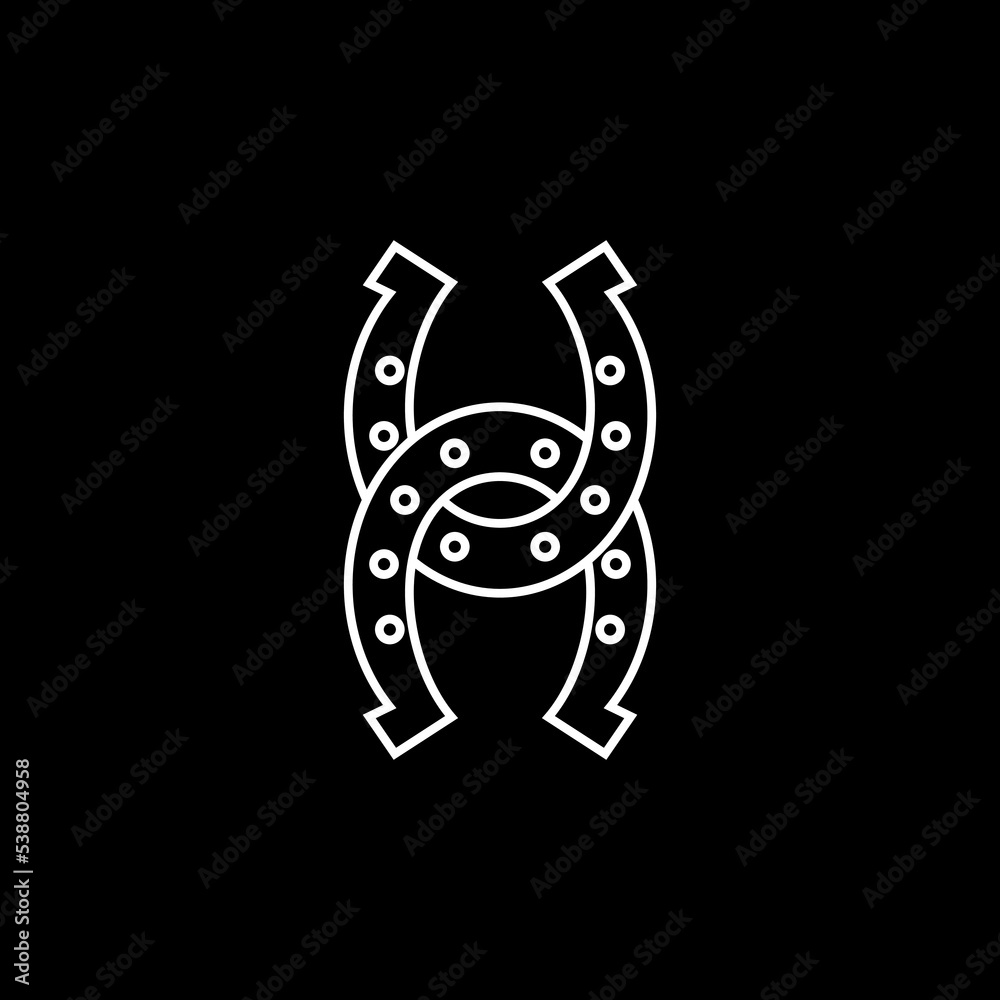 Horseshoe icon isolated on dark background Horseshoe icon isolated on dark background
