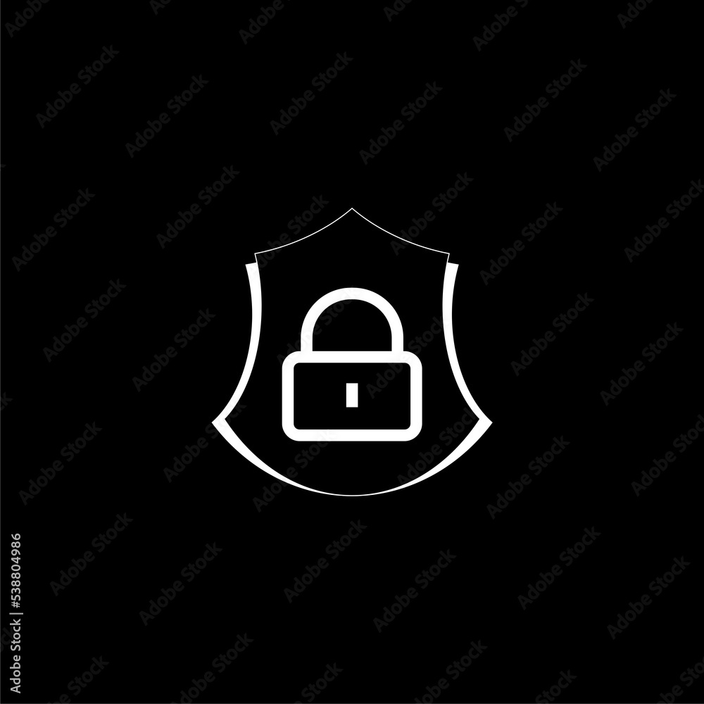 Security Shield Logo icon isolated on dark background Security Shield Logo icon isolated on dark background