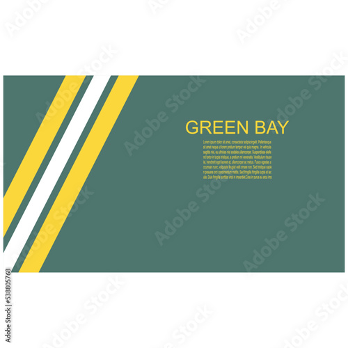 Green Bay Packers american footbal team uniform colors. Template for presentation or infographics.