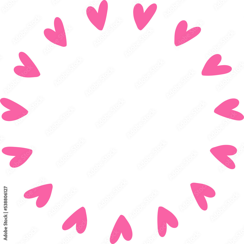 Circle frame with hearts Circle frame with hearts