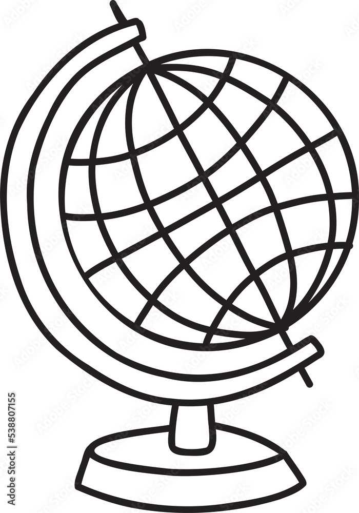 Fototapeta premium Hand Drawn globe model illustration