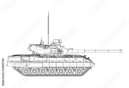 Tank. Vector rendering of 3d