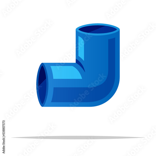 Elbow pipe fitting vector isolated illustration