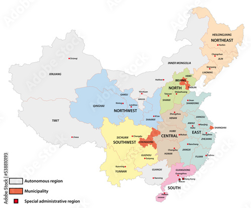 Vector map of county level administrative divisions of China