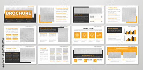 set of corporate presentation template design with minimalist concept and modern layout use for annual report and business profile	
