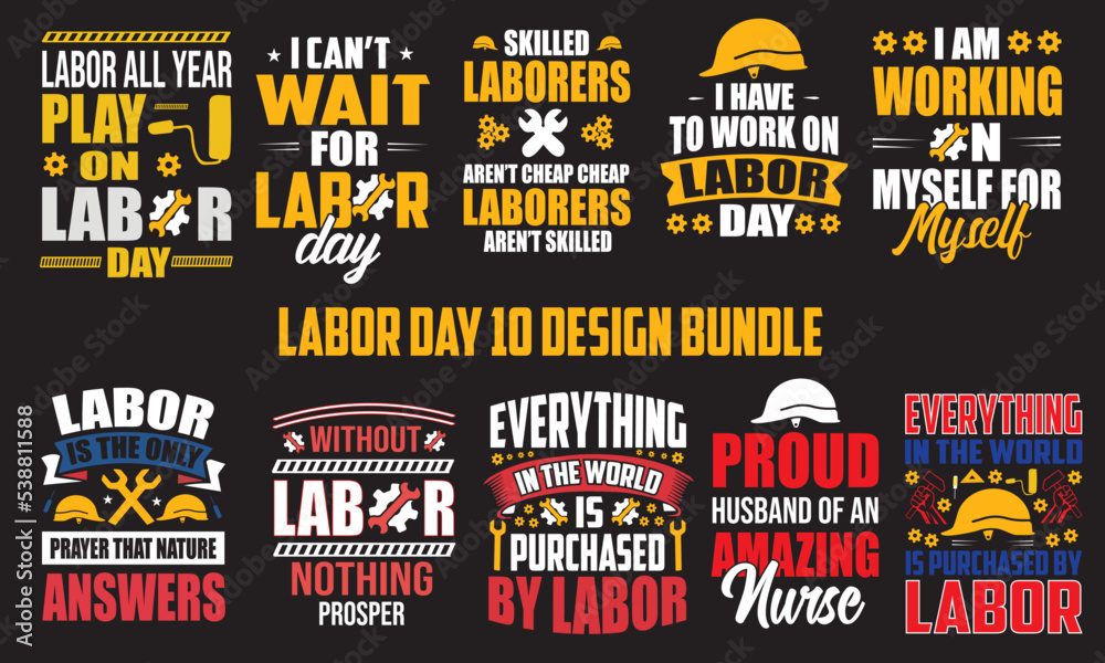 Labor Day T-Shirt Design Bundle