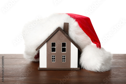 House model with Santa hat ...