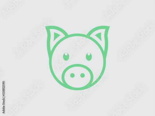 Pig head logo template. Eco pig pork farm resto cafe.	
Sketch image illustration. Image of hand-drawn face, head pig. Template poster, banner, logo for local farm business. Text Pig farm nature.