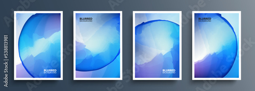 Blue sphere. Set of futuristic abstract backgrounds with vibrant gradient round shapes for your creative graphic design. Vector illustration.