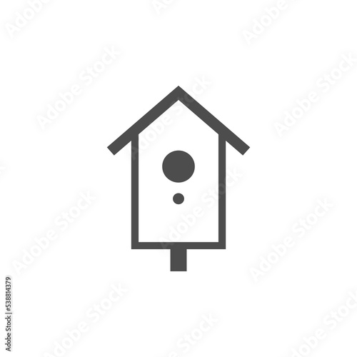 Wooden birdhouse black vector icon, nature simple illustration