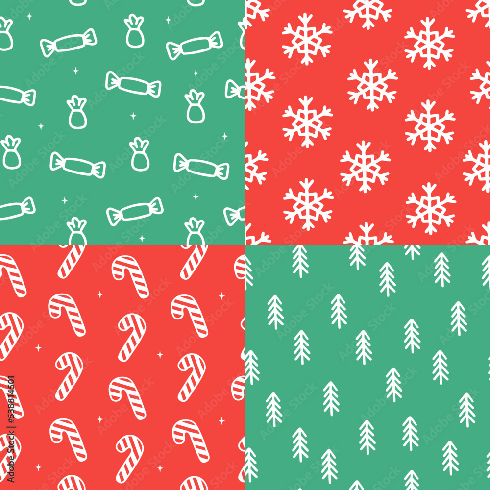 Naklejka premium Cute pattern with Christmas candy cane caramel