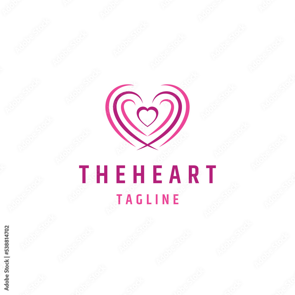 Love or heart logo icon design template flat vector